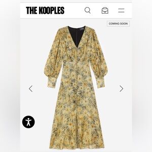 The Knooples gold button midi dress